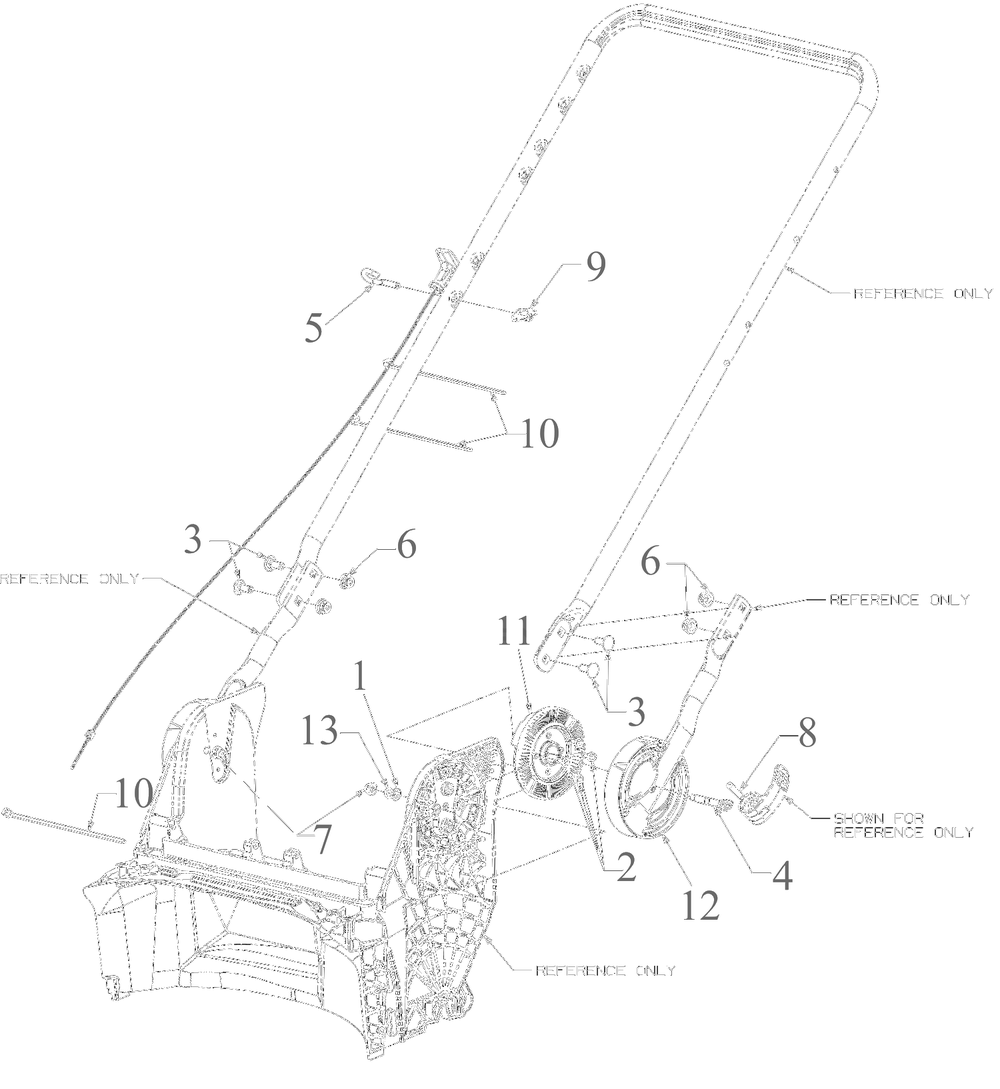 Handle Hardware Diagram and Parts List for 12AVU2V3752 2022 Yard Machines Lawn Mower